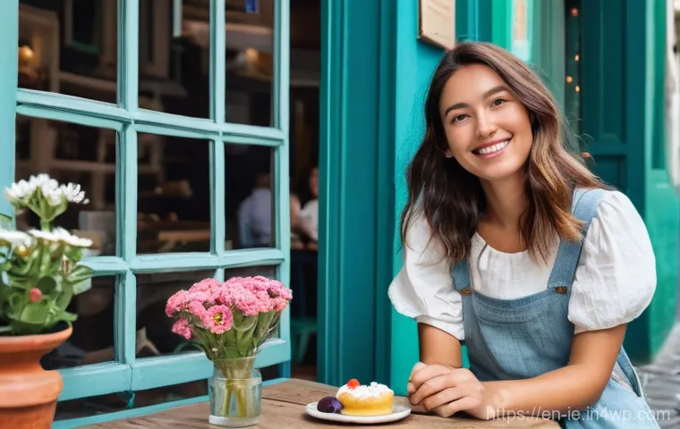 마인드풀 트래블을 위한 시간 관리 요령 - **Prompt:** A young woman, appearing to be in her late 20s, with a gentle smile, is seated at a smal...