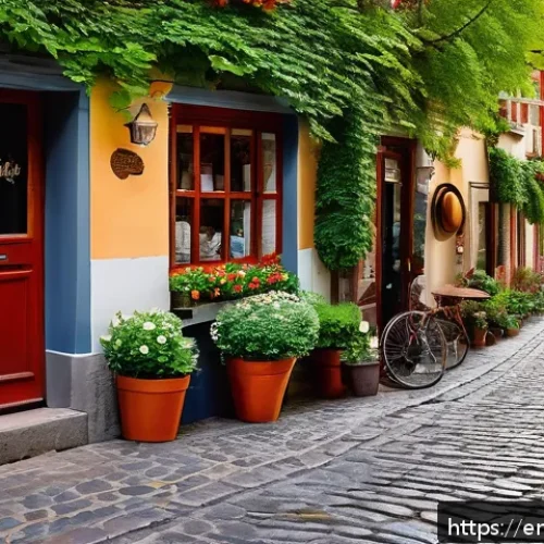 Home 30 마인드풀 트래블을 위한 여행 스타일 - A serene scene of a traveler leisurely walking through a charming, lesser-known European neighborhoo...